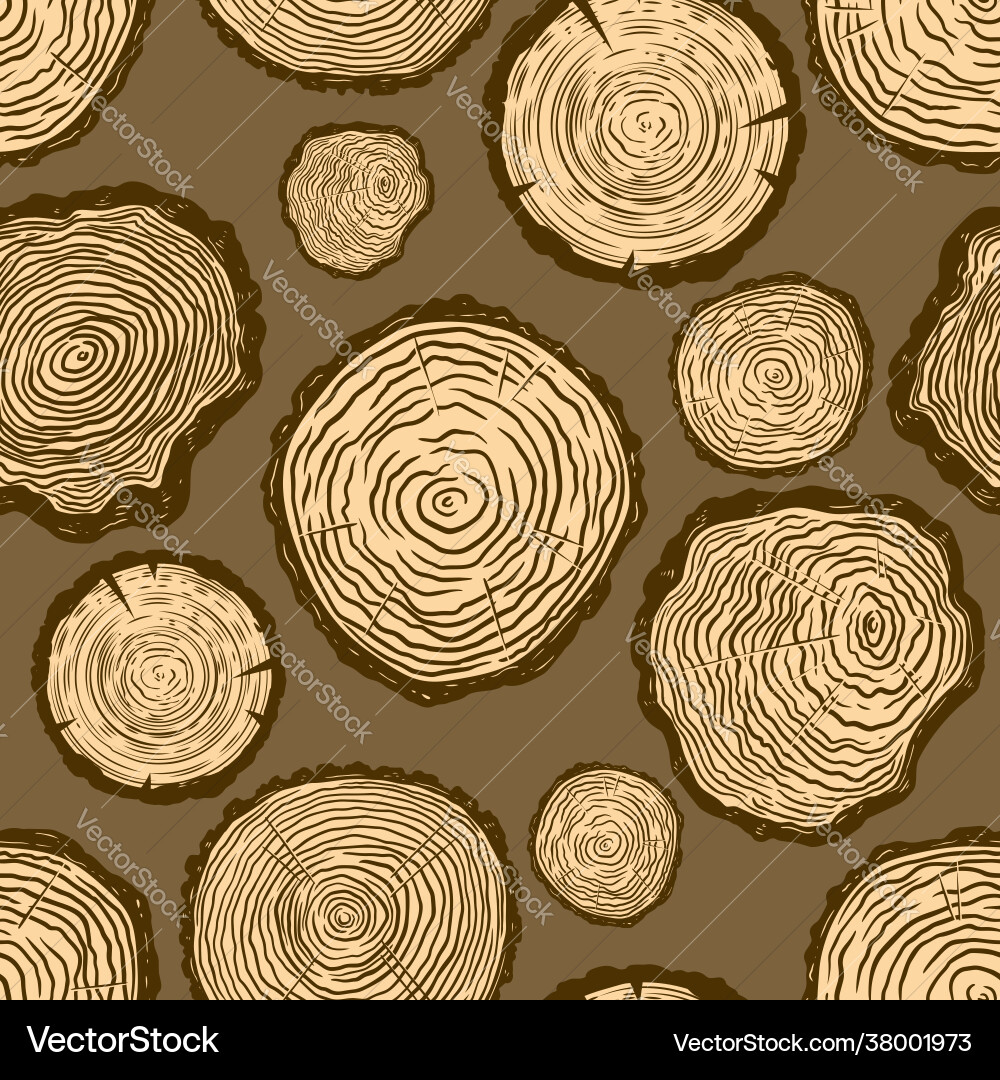 Seamless pattern with wood cuts design element Seamless pattern with wood cuts design element vector image