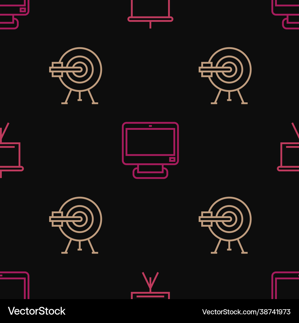 Set line chalkboard target with arrow vector image