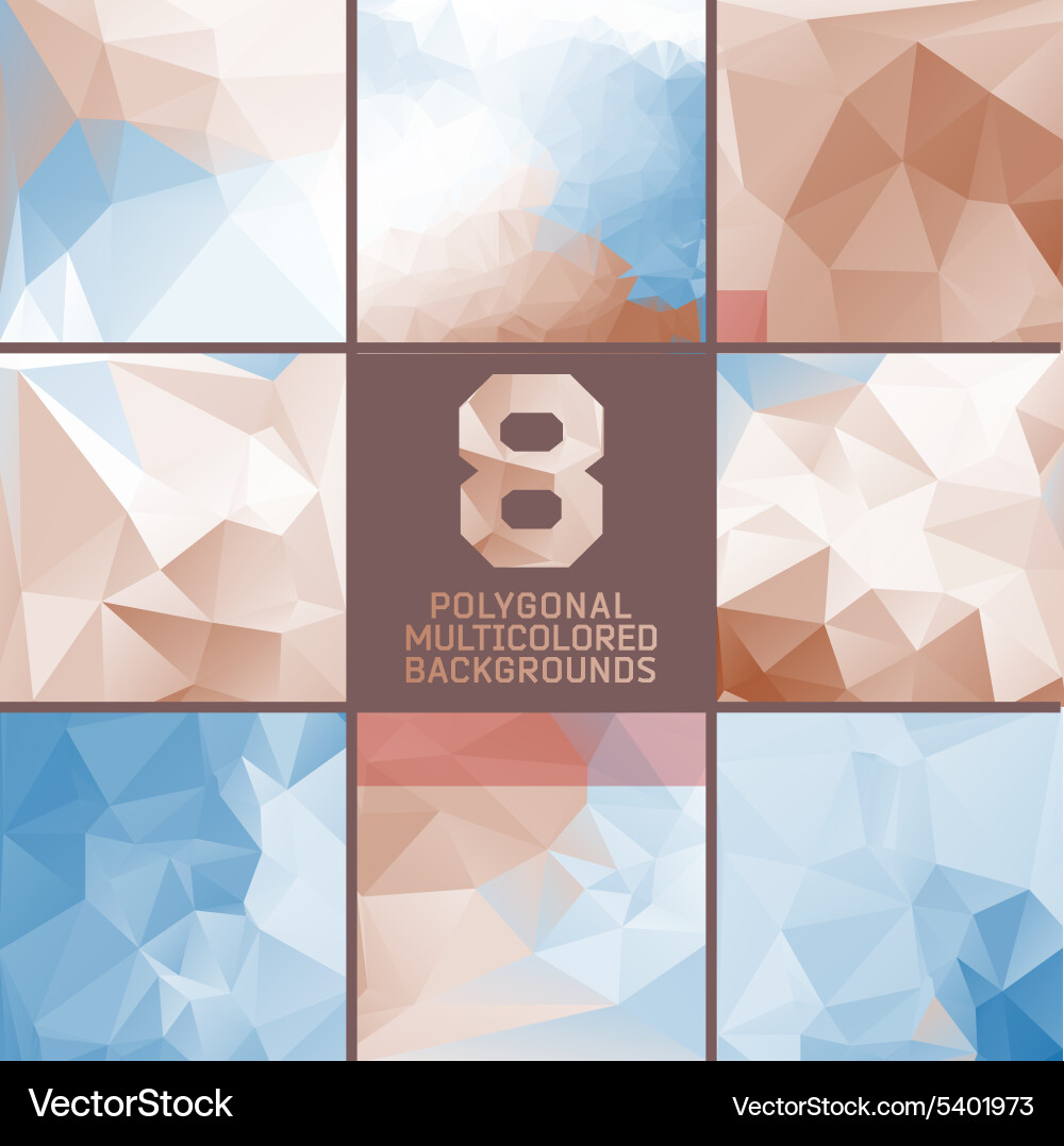 Set of abstract polygonal background Vector Image