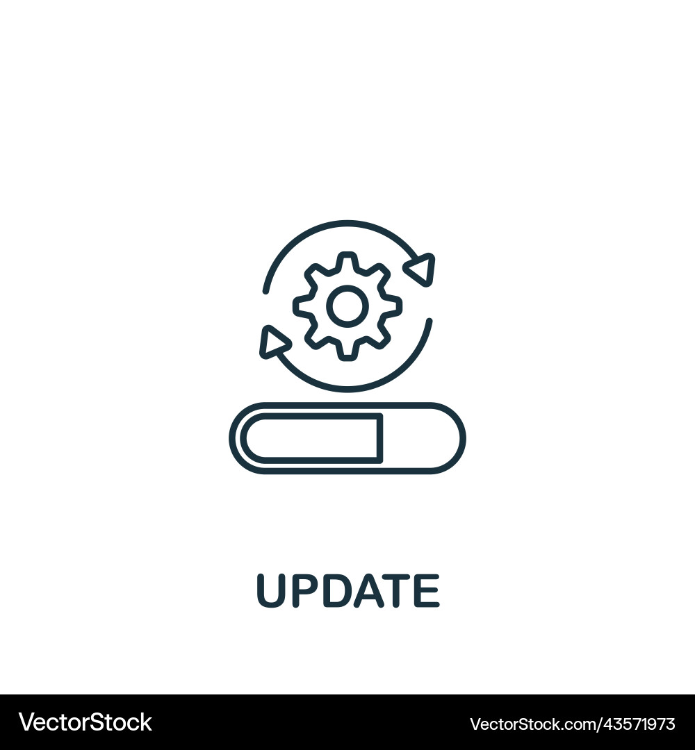 Update icon monochrome simple line data science Update icon monochrome simple line data science vector image