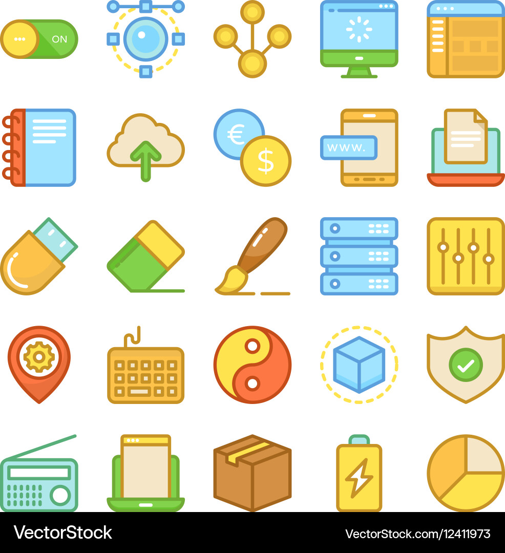 Web design and development colored icons 5 Web design and development colored icons 5 vector image