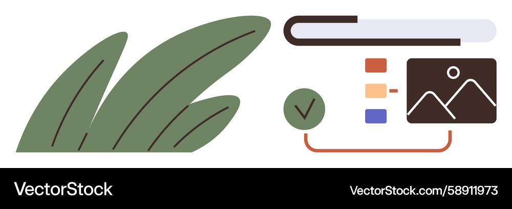 Web interface design with nature element Vector Image