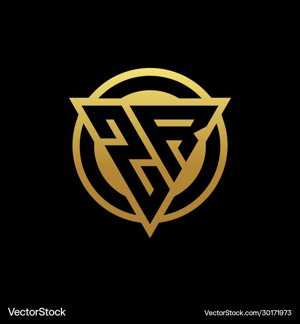 Zr logo monogram with triangle shape and circle vector image