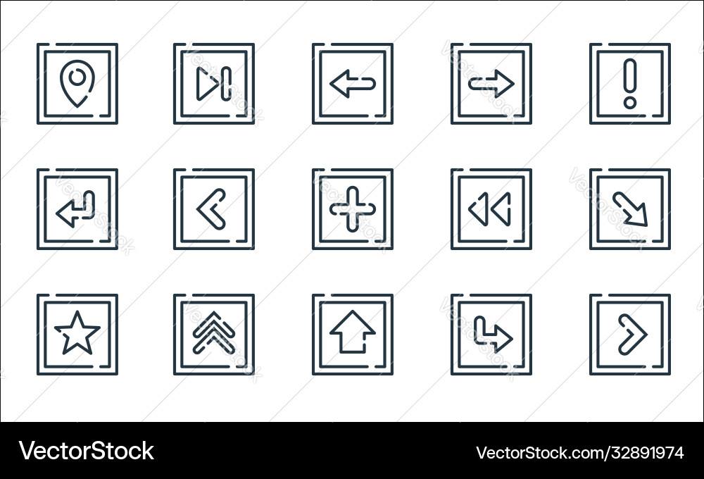 Arrow line icons linear set quality Vector Image