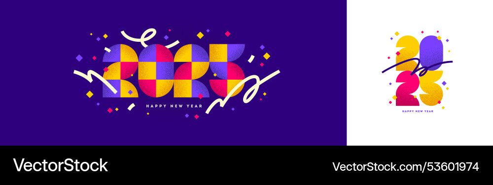 Banner with 2025 new year logo greeting design Banner with 2025 new year logo greeting design vector image