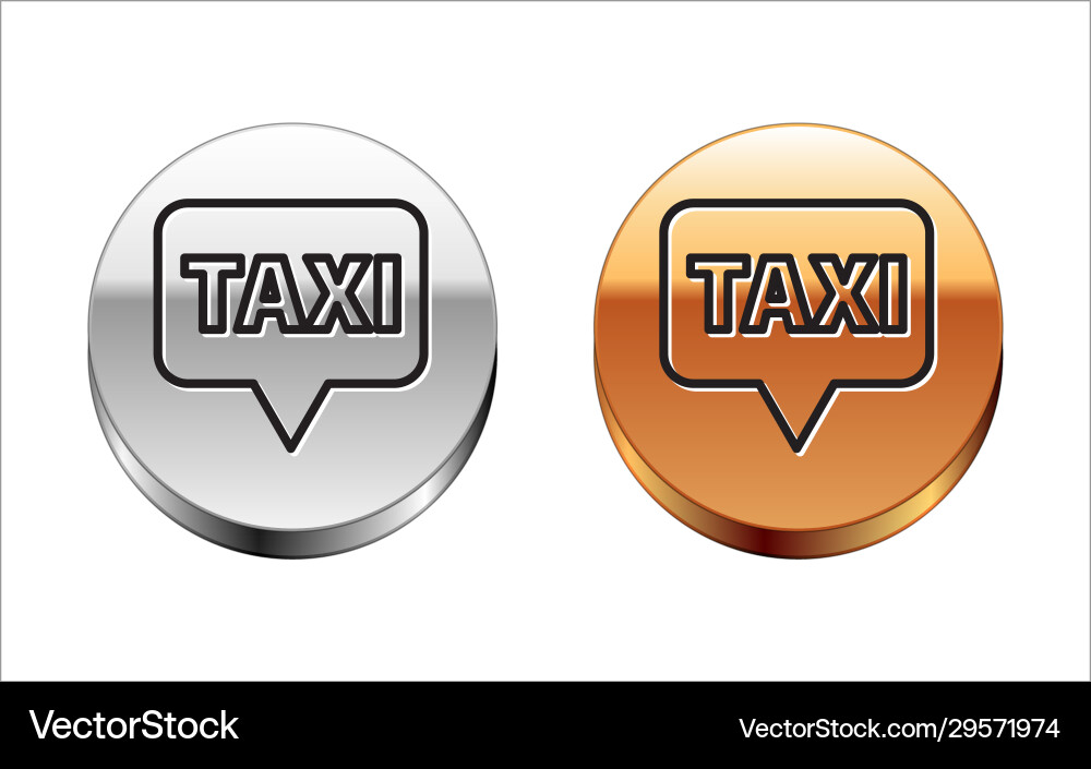 Black line map pointer with taxi icon isolated Black line map pointer with taxi icon isolated vector image