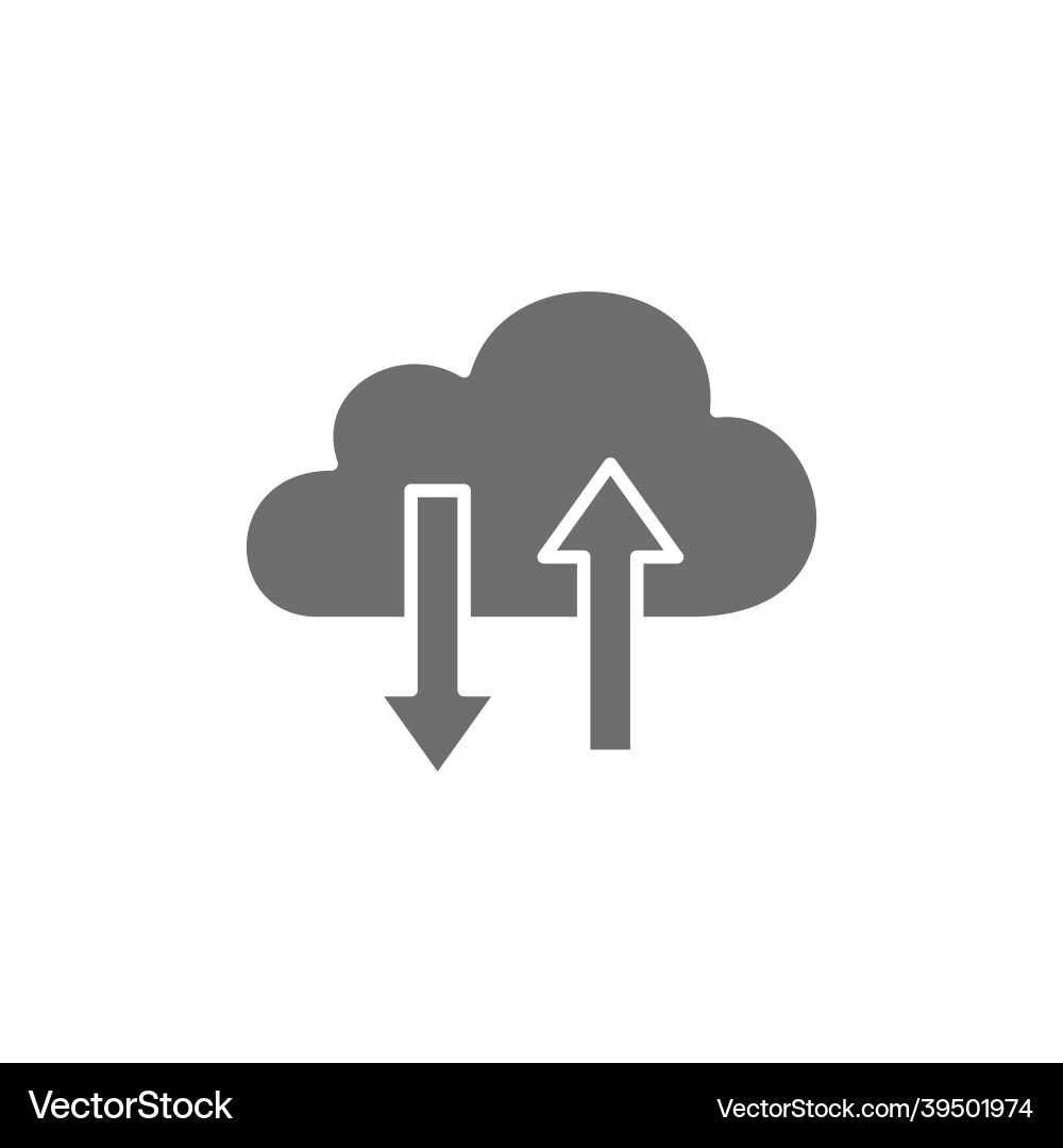 Cloud computing data transfer grey icon Cloud computing data transfer grey icon vector image