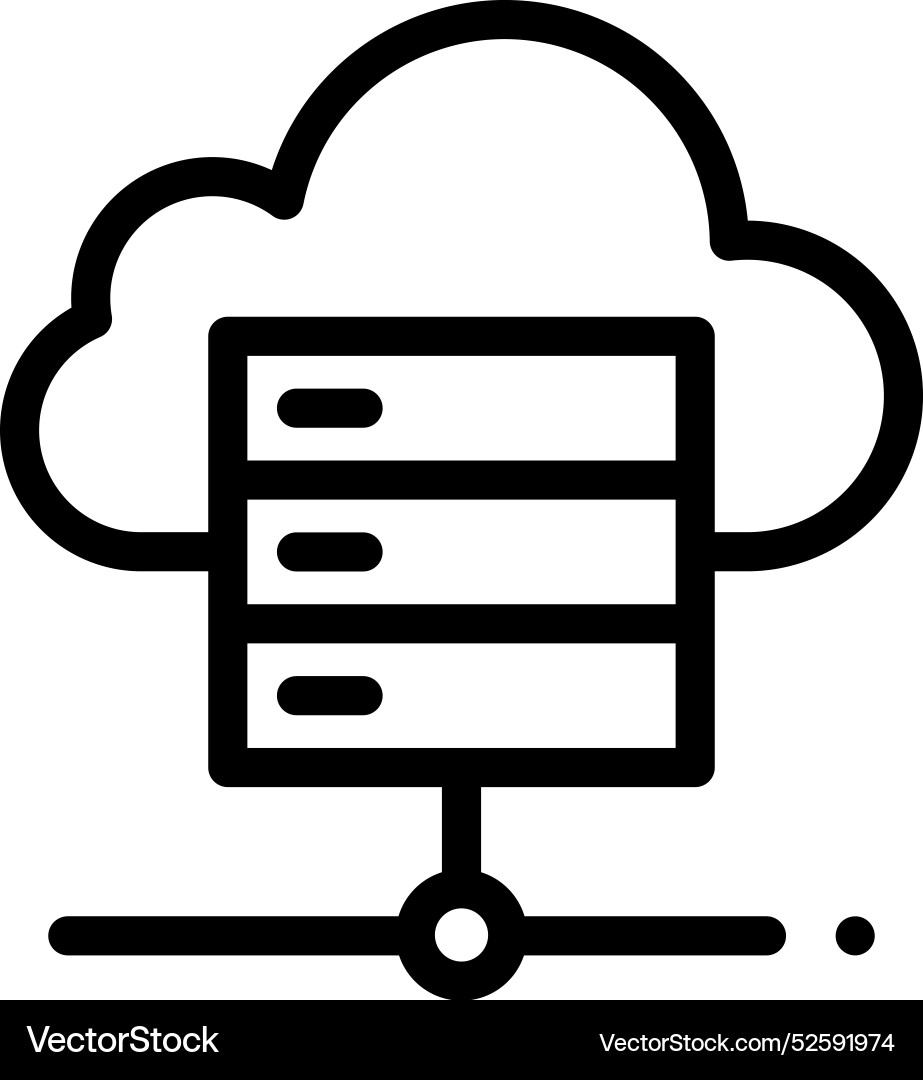 Cloud data icon thin linear style design isolated Cloud data icon thin linear style design isolated vector image