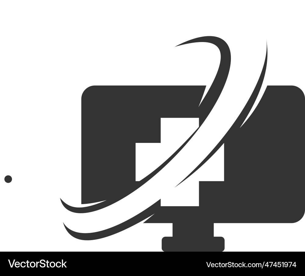 Computer logo template icon brand identity Vector Image