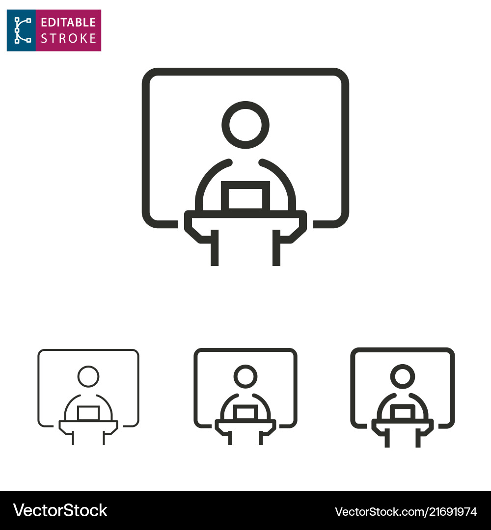 Conference line icon on white background editable Conference line icon on white background editable vector image
