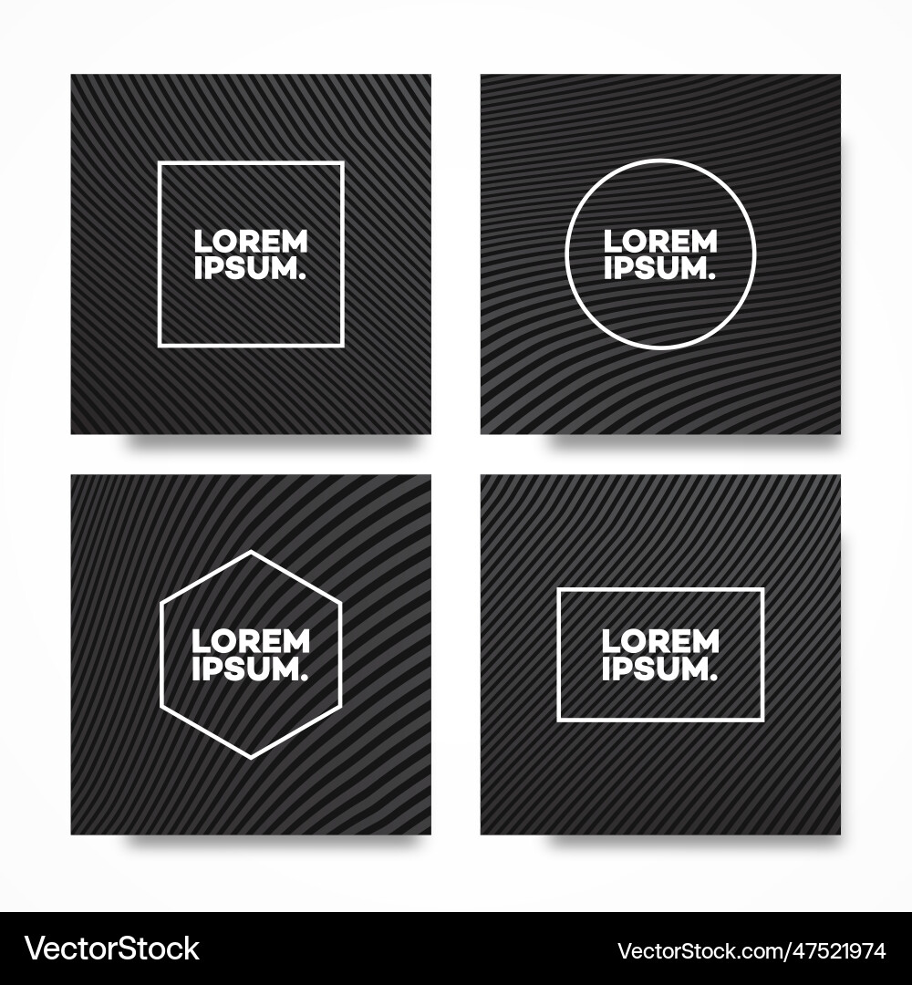 Cover design template set square shape with lines Cover design template set square shape with lines vector image
