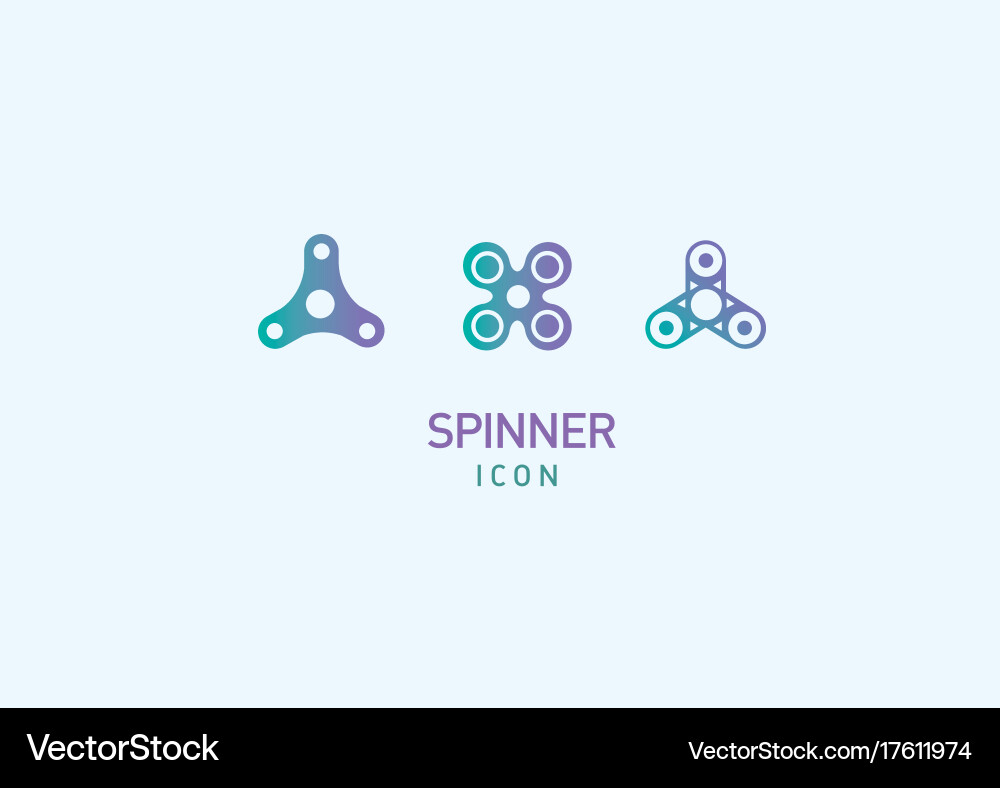 Design linear multicolored icons of fidget vector image