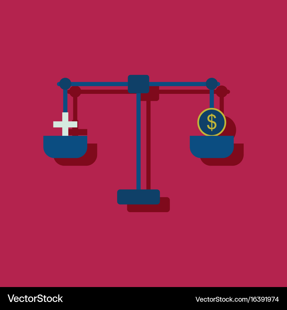 Flat icon design collection scales with cross Vector Image