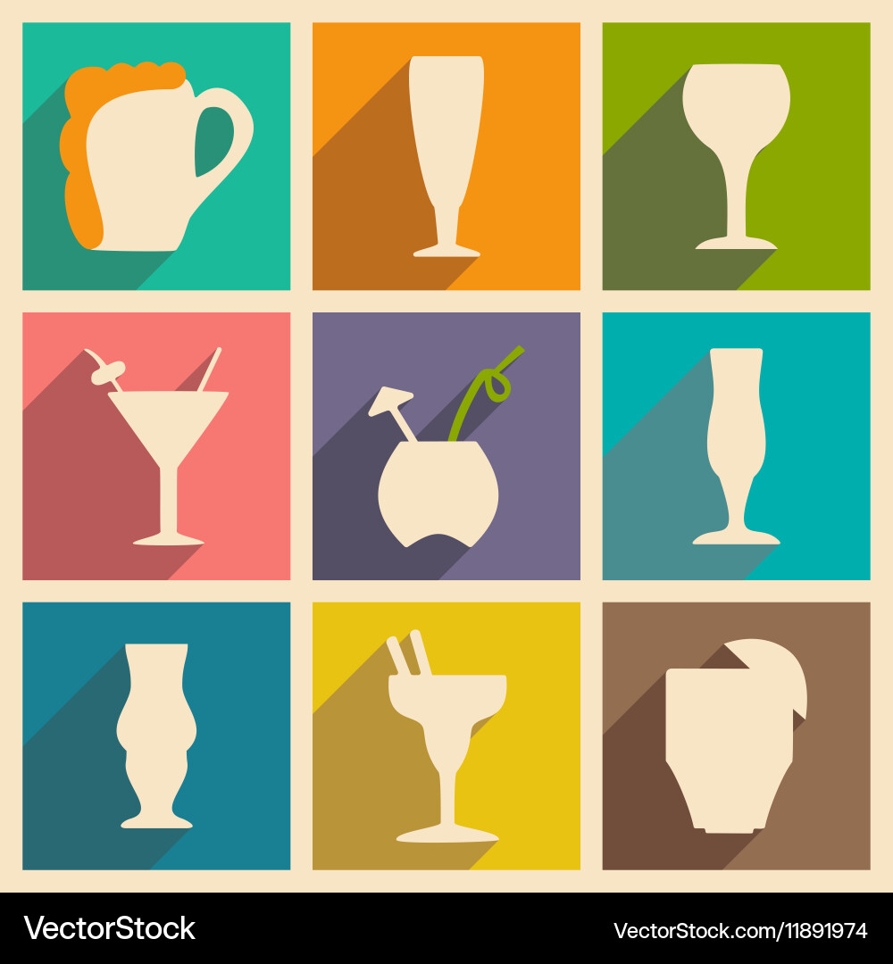 Flat with shadow concept and mobile application vector image