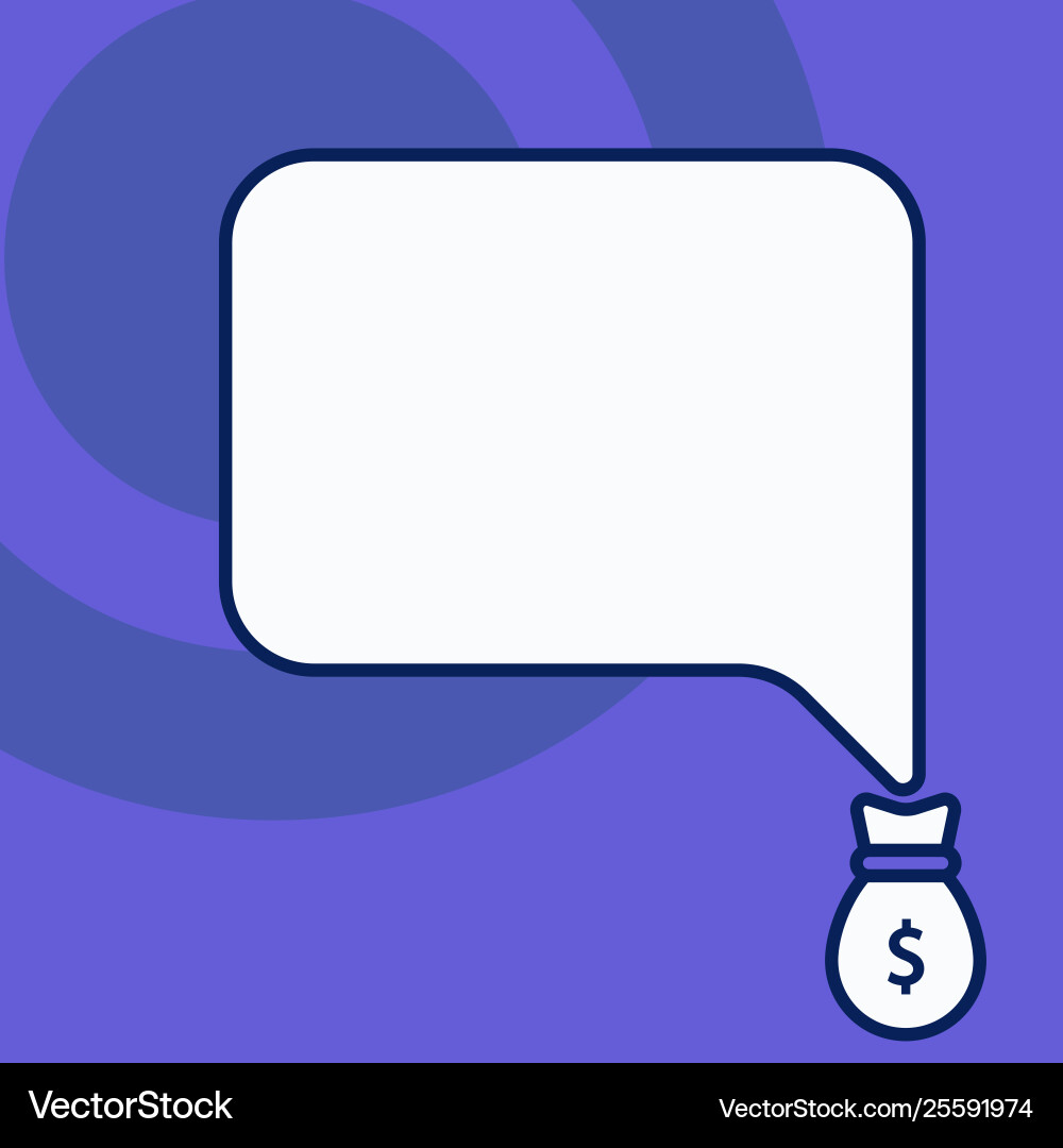 Isolated front view speech bubble pointing down Isolated front view speech bubble pointing down vector image