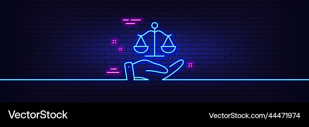 Justice scales line icon judgement scale sign Justice scales line icon judgement scale sign vector image