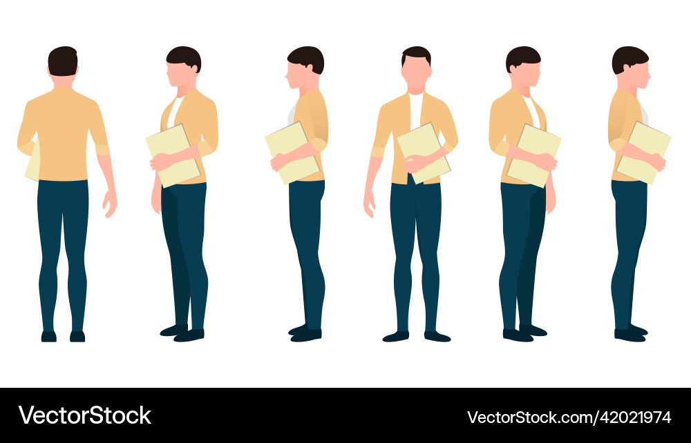 Man with office document flat character created Vector Image