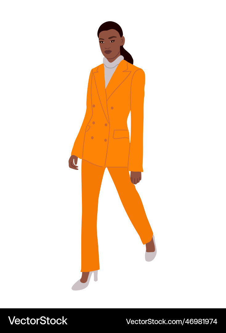 Modern black woman in smart casual office outfit Modern black woman in smart casual office outfit vector image