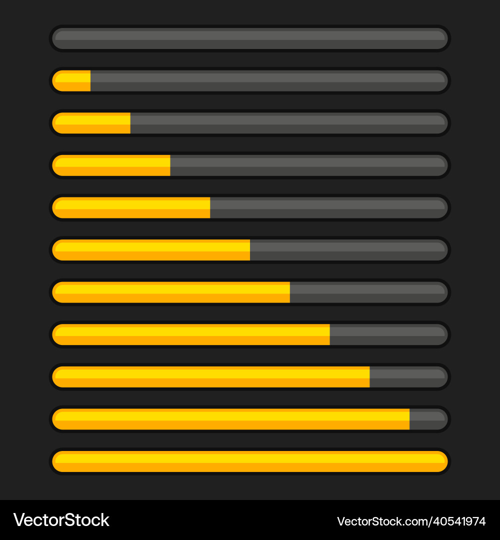 Orange Progress Bar Element Set Upload Indikator Orange Progress Bar Element Set Upload Indikator vektorbild
