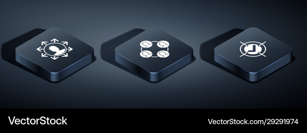 Set isometric project team base target and check Set isometric project team base target and check vector image