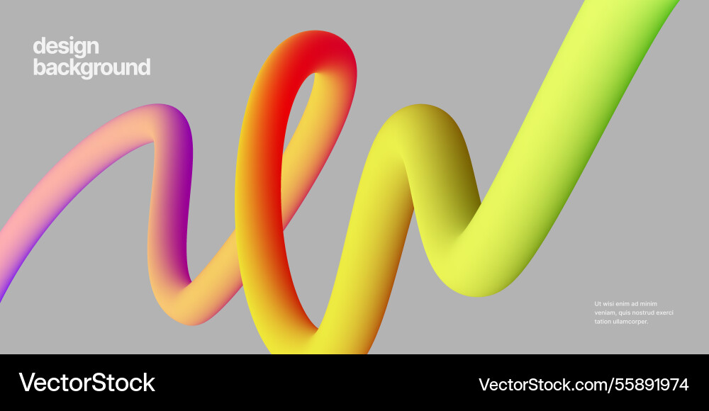 Template with colorful gradient squiggles shapes Vector Image