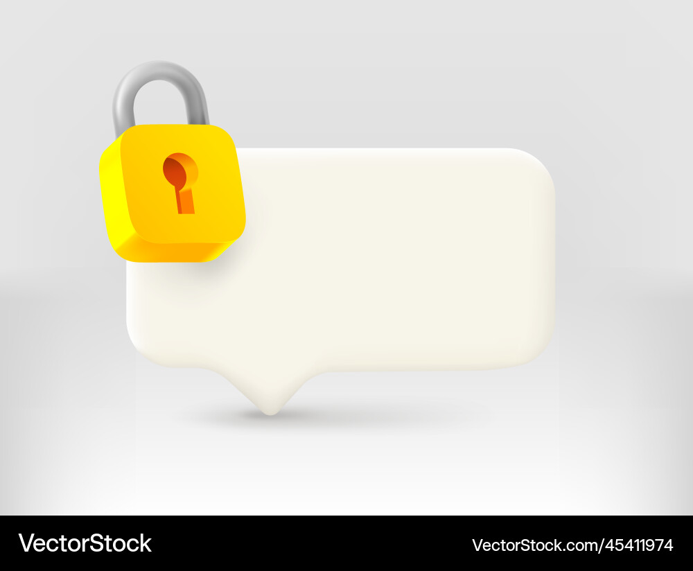 Web informer with 3d lock icon and copy space Web informer with 3d lock icon and copy space vector image