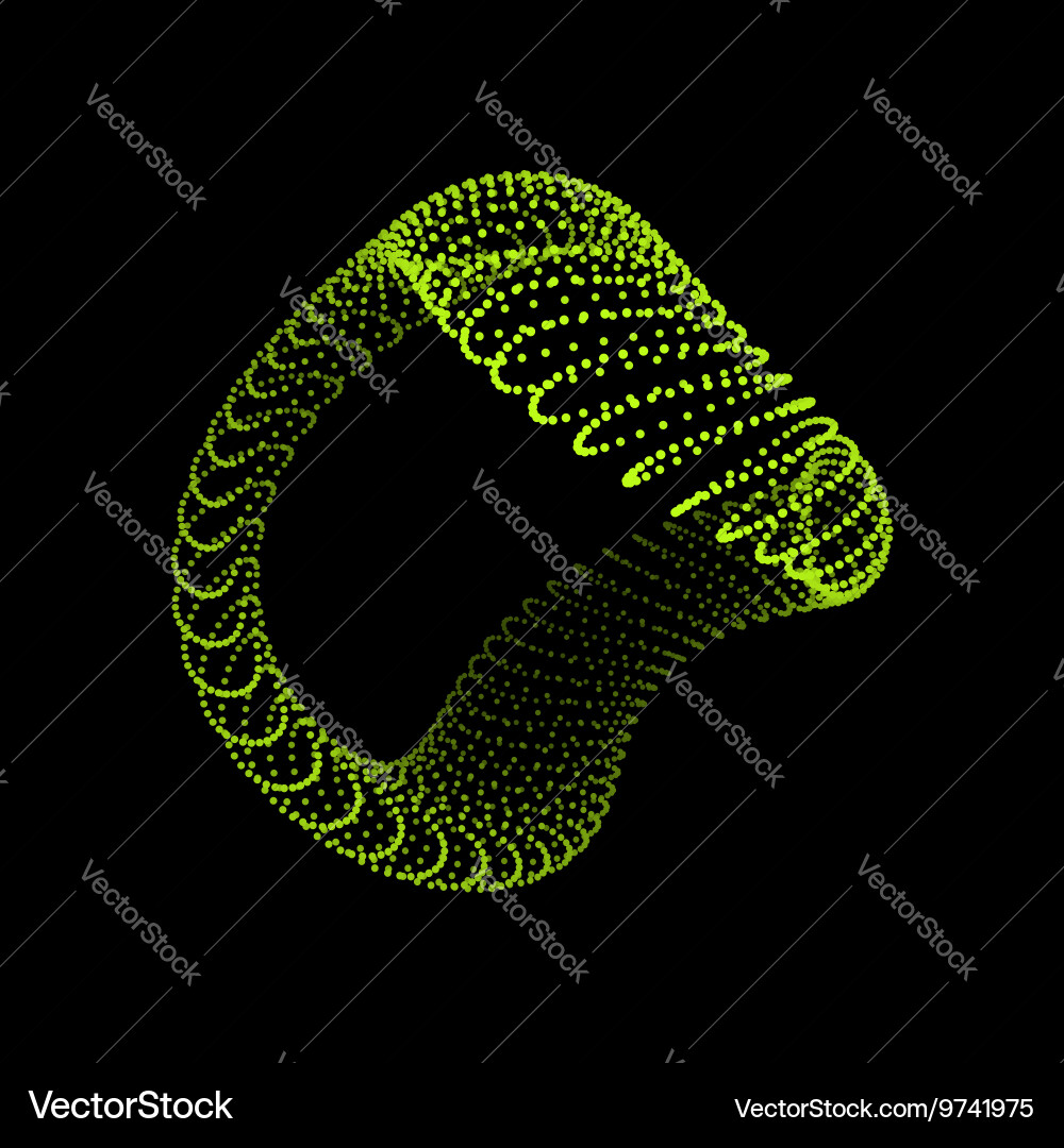 3D Wireframe Network with Dots vector image