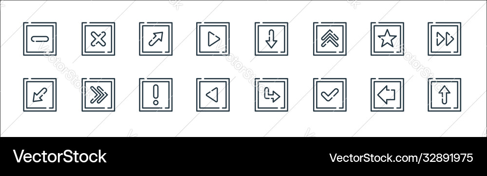 Arrow line icons linear set quality Arrow line icons linear set quality vector image