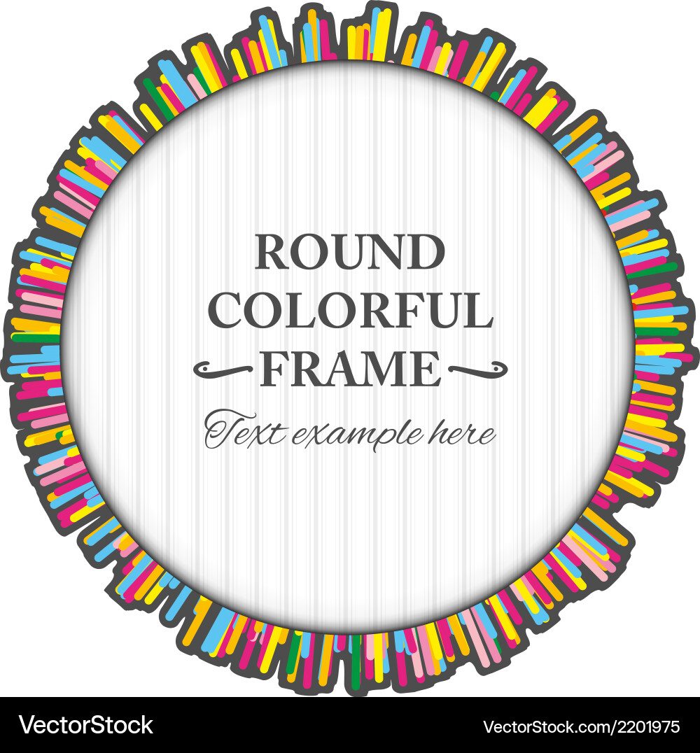 Colorful Round Frame with Lines vector image