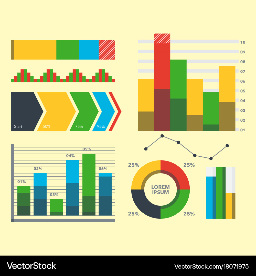 Design diagram chart elements vector image
