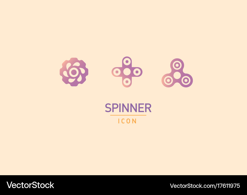 Design linear multicolored icons of fidget vector image