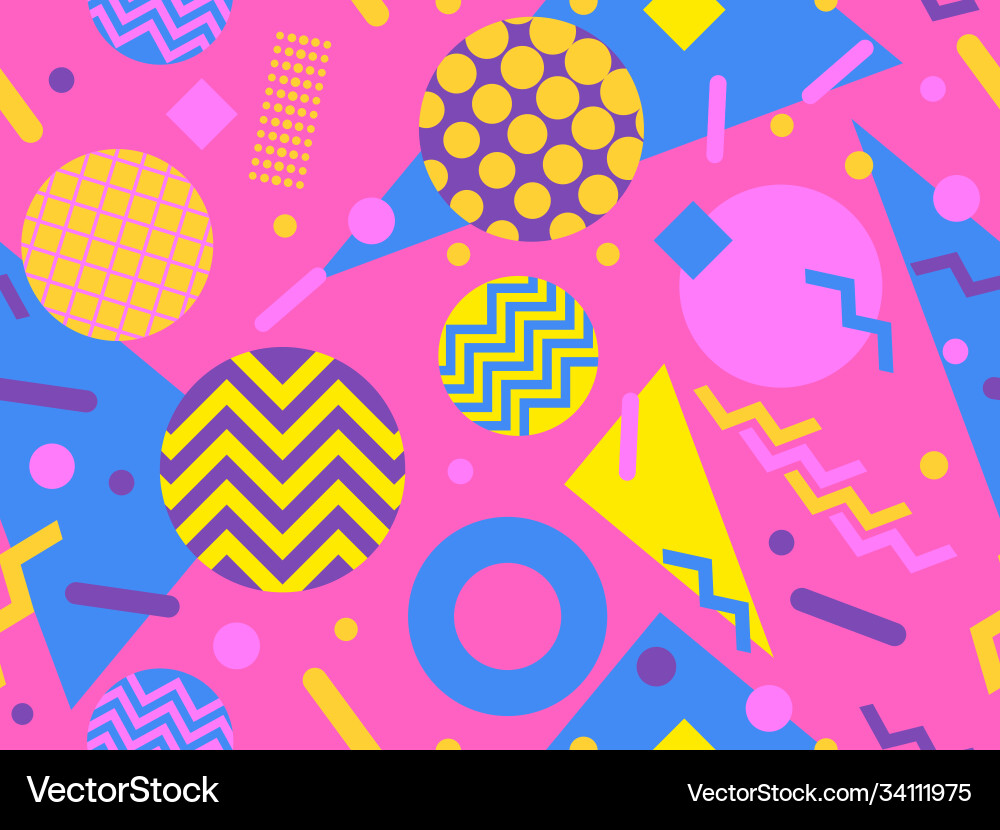 Geometric Memphis Pattern vector image