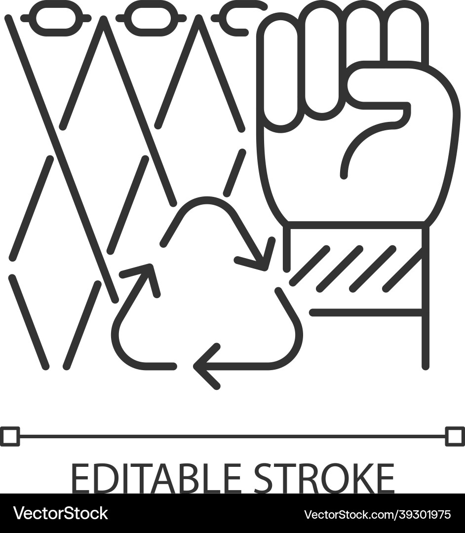 Ghost net bracelets linear icon Ghost net bracelets linear icon vector image