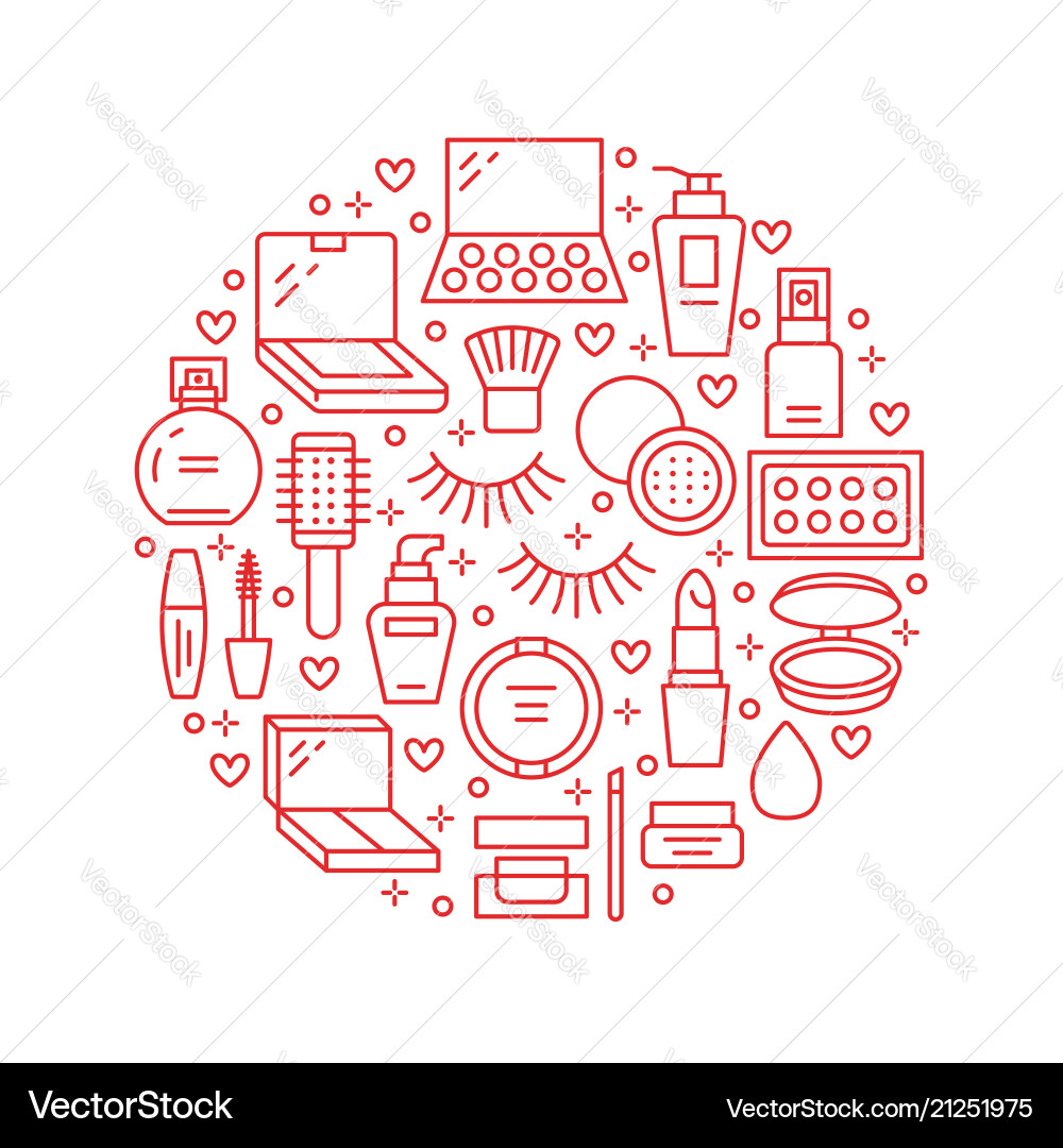 Make-up Beauty Circle Poster vektorbild