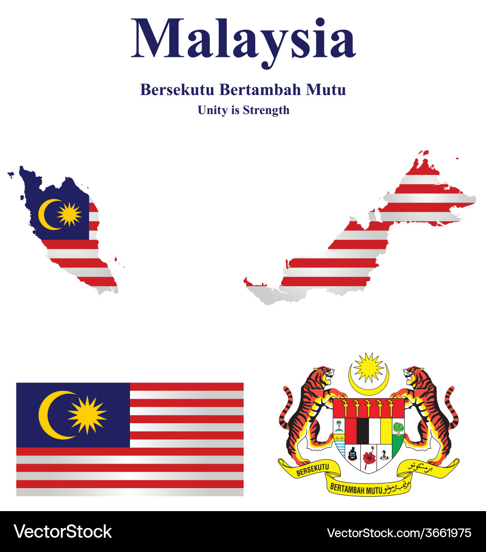 Malaysia Flag and Emblem Vector Image