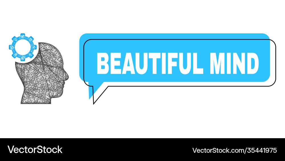 Misplaced beautiful mind speech frame and net Vector Image