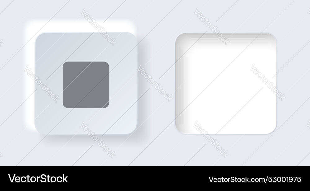 Neumorphic on and off button for interface Neumorphic on and off button for interface Vector Image