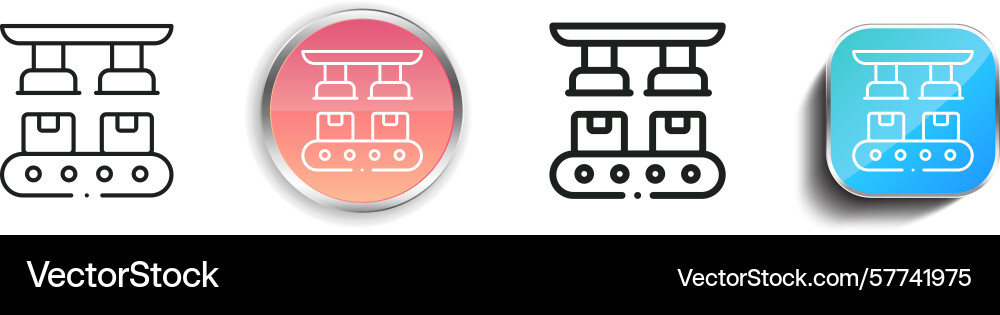 Press icon thin linear regular and button style Press icon thin linear regular and button style vector image