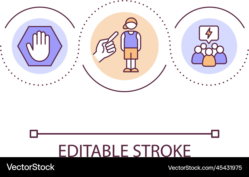 Protect children from bullying loop concept icon Vector Image