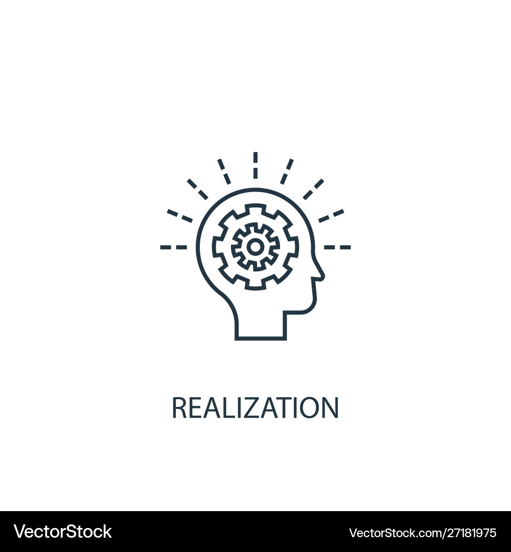 Realization concept line icon simple element Realization concept line icon simple element vector image