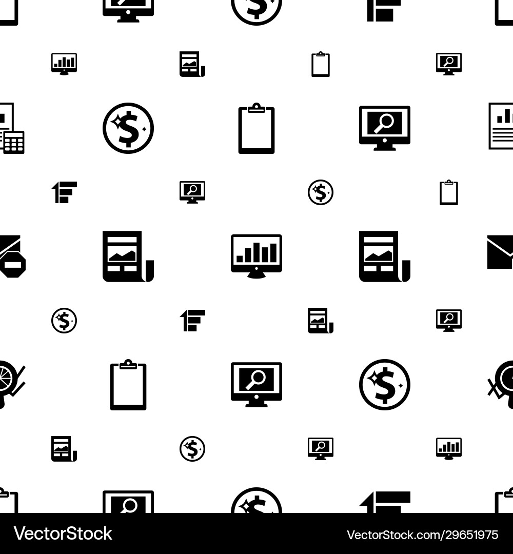 Report icons pattern seamless included editable Vector Image