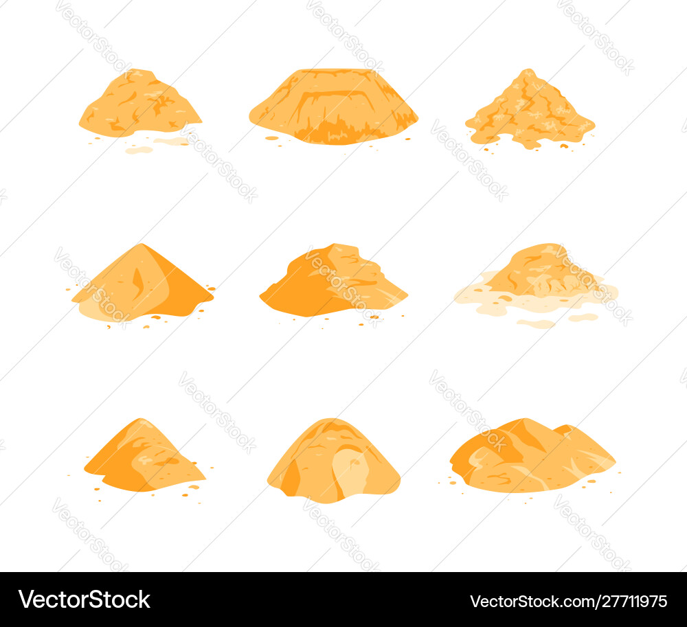 Sand icons in simple flat style Sand icons in simple flat style vector image