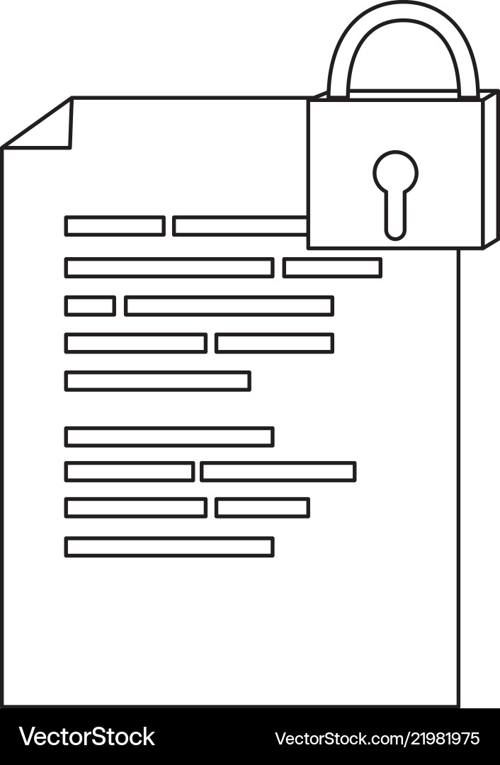 Secure Code Document with Padlock vector image