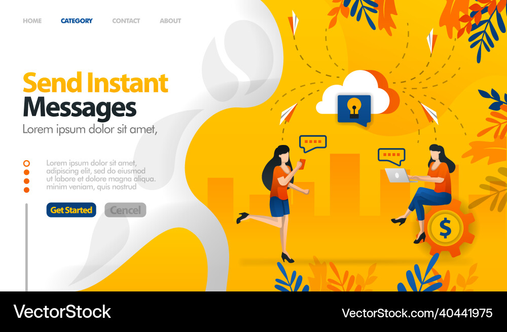 Send instant messages to storage Send instant messages to storage Vector Image