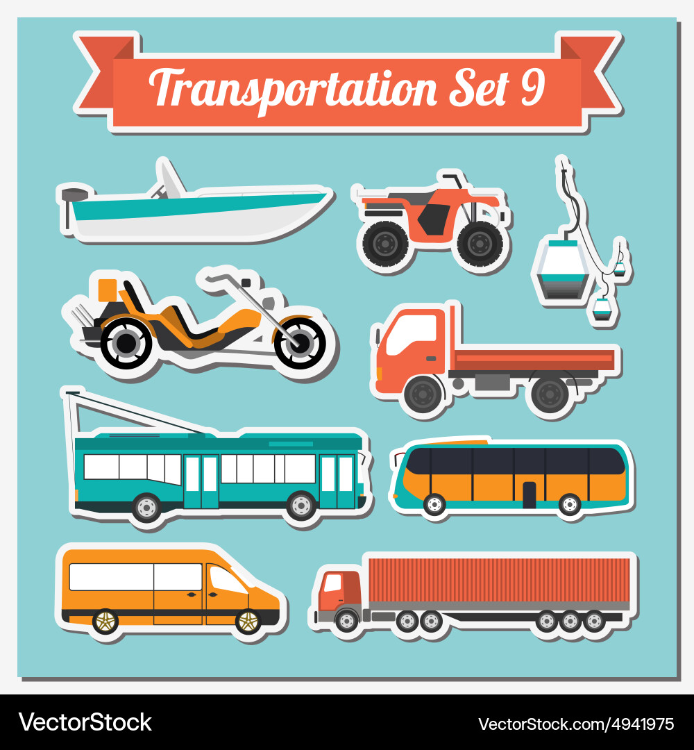 Set of all types transport icon for creating vector image