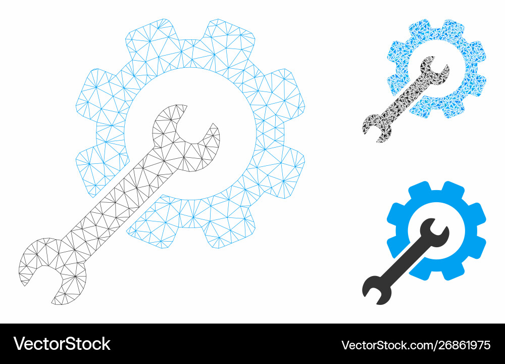 Setup tools mesh 2d model and triangle Setup tools mesh 2d model and triangle vector image