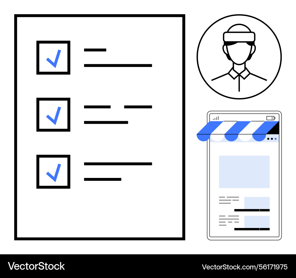 Task list completion with profile avatar Task list completion with profile avatar vector image