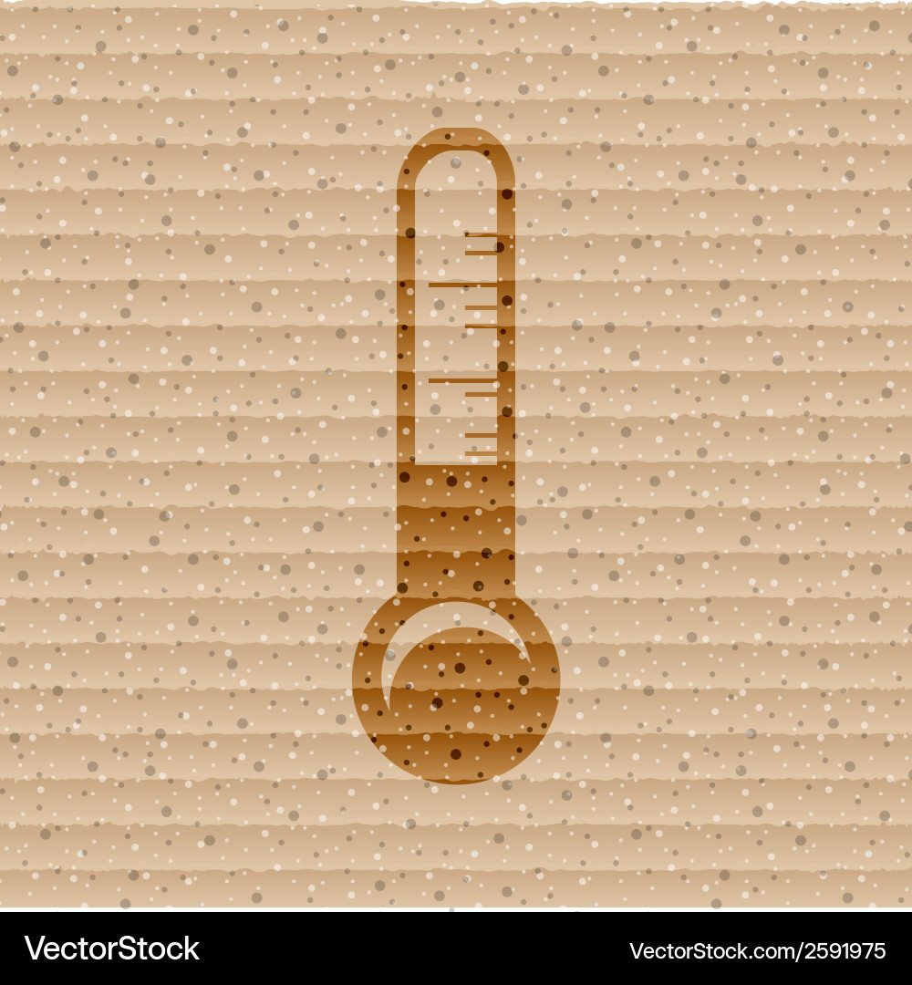 Thermometer flat modern web button and space Vector Image