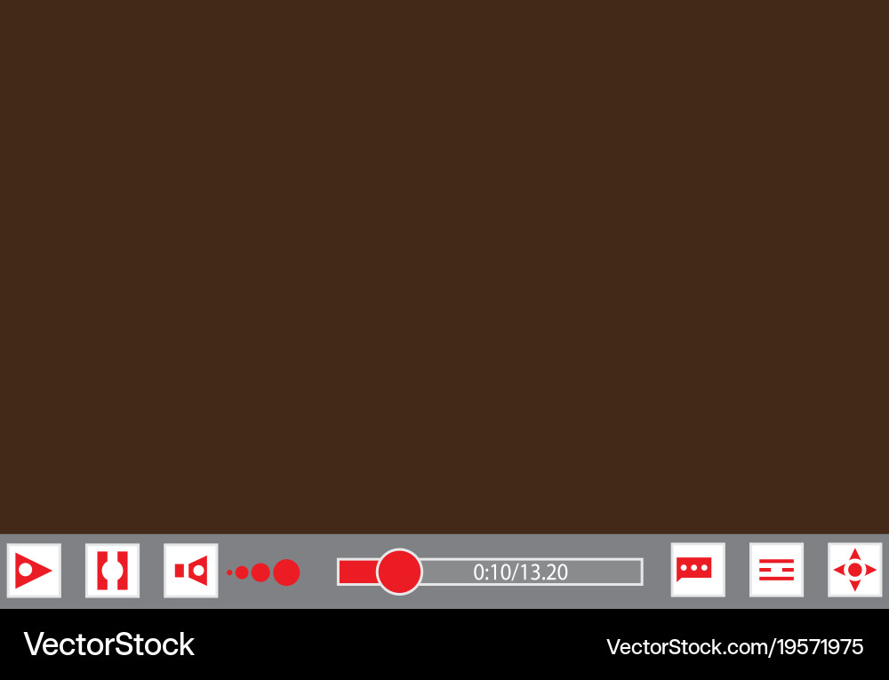 Video player template for web and mobile apps vector image