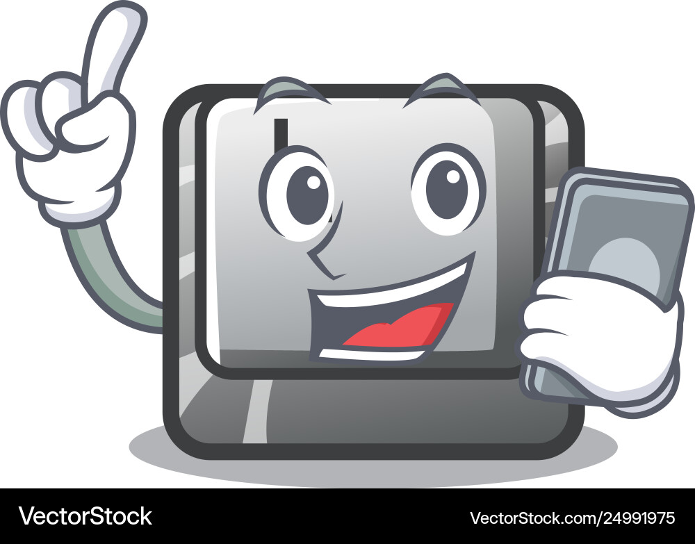 With phone button l attached to character keyboard With phone button l attached to character keyboard vector image